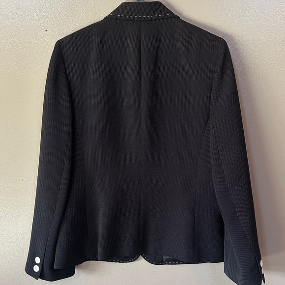 Kasper Women's Black Suit Jacket with Stitch Detail and matching wide leg slacks - Picture 5 of 7